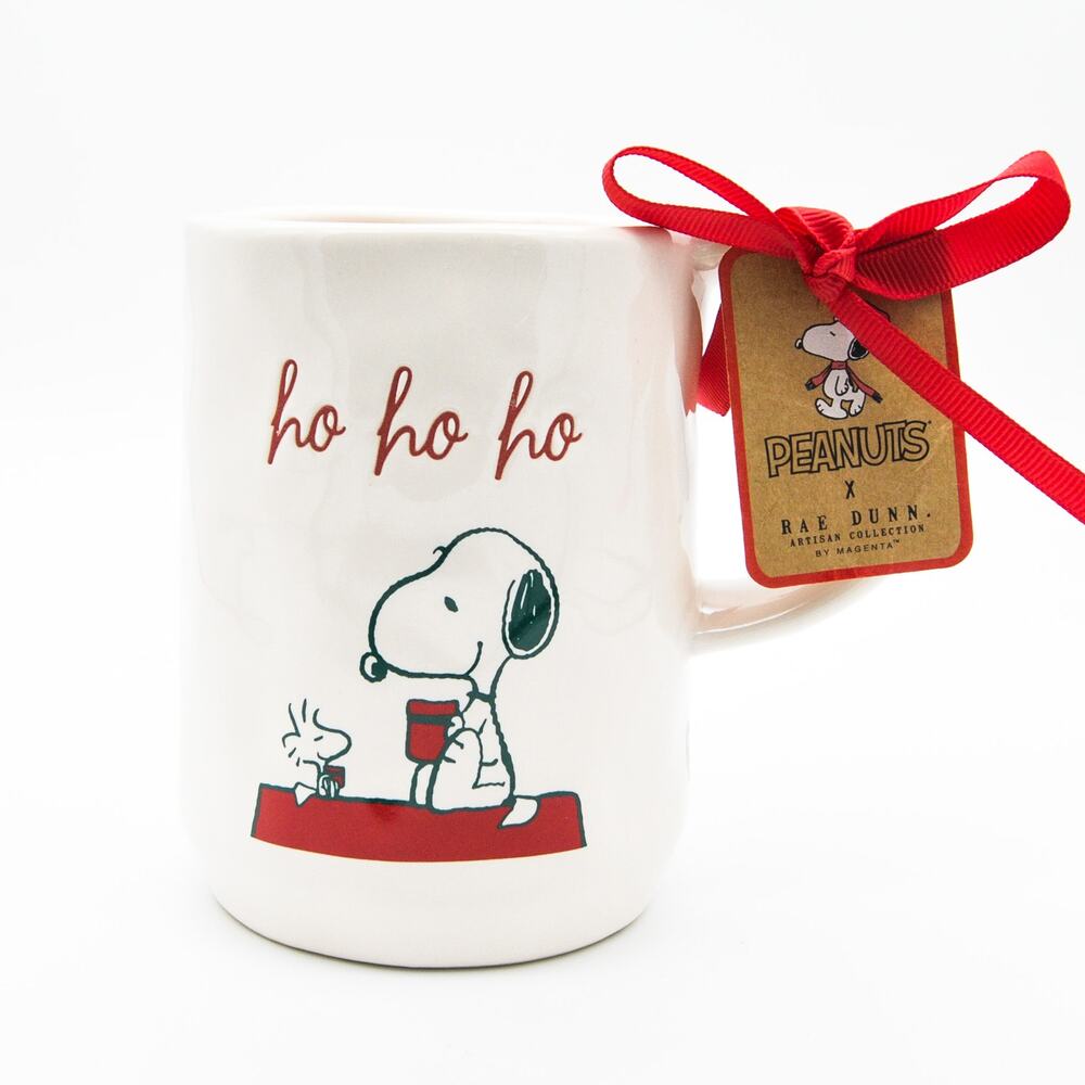 Rae Dunn Peanuts Mug, Snoopy and Woodstock 16oz Christmas Coffee Cup Gift